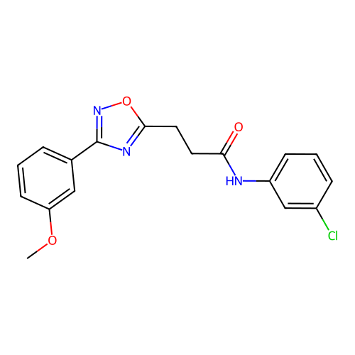 N-(3-chlorophenyl)-3-[3-(3-methoxyphenyl)-1,2,4-oxadiazol-5-yl]propanamide structure