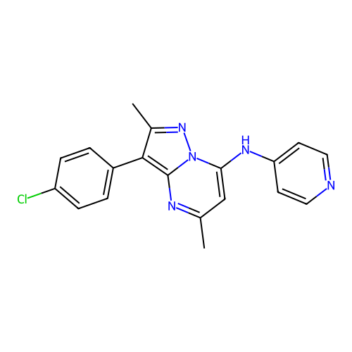 3-(4-chlorophenyl)-2,5-dimethyl-N-(pyridin-4-yl)pyrazolo[1,5-a]pyrimidin-7-amine structure