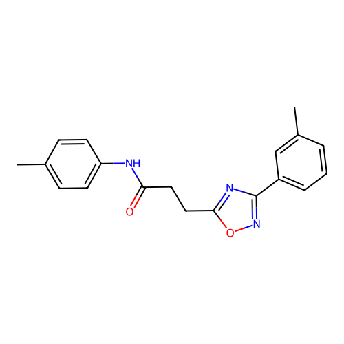 N-(4-methylphenyl)-3-[3-(3-methylphenyl)-1,2,4-oxadiazol-5-yl]propanamide structure