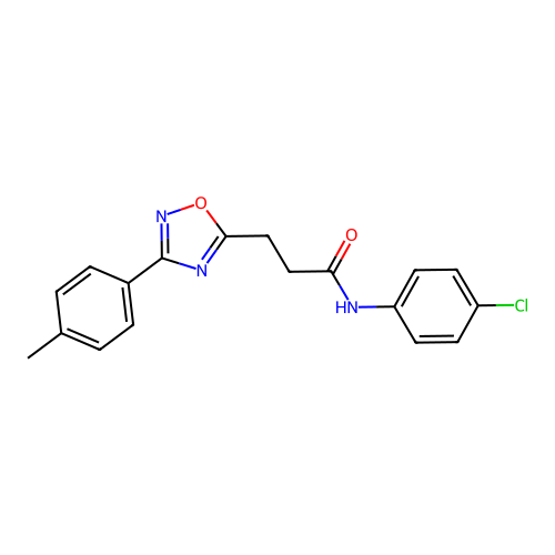 N-(4-chlorophenyl)-3-[3-(4-methylphenyl)-1,2,4-oxadiazol-5-yl]propanamide structure