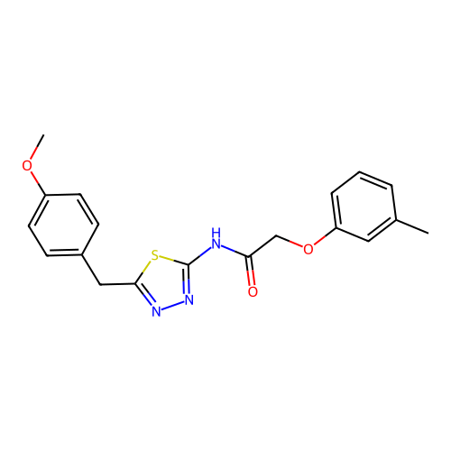N-(5-(4-methoxybenzyl)-1,3,4-thiadiazol-2-yl)-2-(m-tolyloxy)acetamide structure
