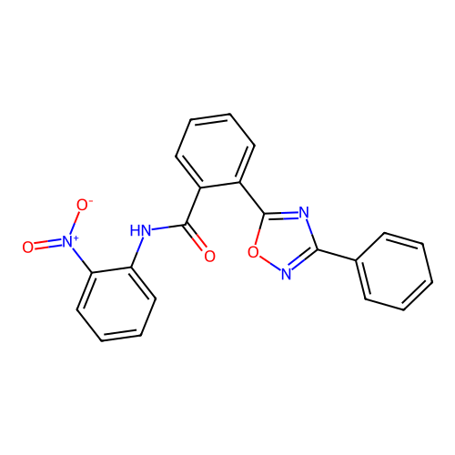 N-(2-nitrophenyl)-2-(3-phenyl-1,2,4-oxadiazol-5-yl)benzamide structure