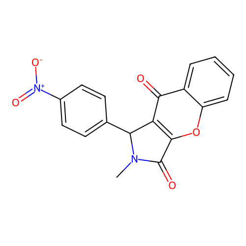 2-methyl-1-(4-nitrophenyl)-1H-chromeno[2,3-c]pyrrole-3,9-dione structure