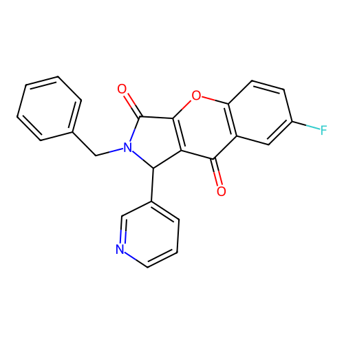 2-Benzyl-7-fluoro-1-(pyridin-3-yl)-1,2-dihydrochromeno[2,3-c]pyrrole-3,9-dione structure