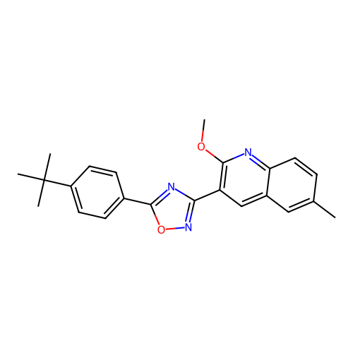 3-[5-(4-Tert-butylphenyl)-1,2,4-oxadiazol-3-yl]-2-methoxy-6-methylquinoline structure