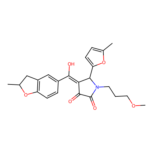 3-hydroxy-1-(3-methoxypropyl)-4-(2-methyl-2,3-dihydro-1-benzofuran-5-carbonyl)-5-(5-methylfuran-2-yl)-2,5-dihydro-1H-pyrrol-2-one structure