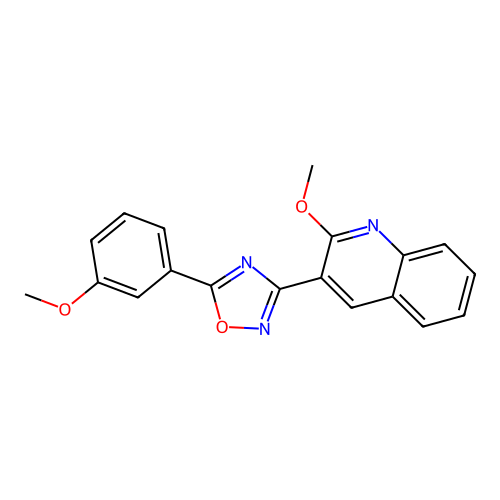 5-(3-Methoxyphenyl)-3-(2-methoxyquinolin-3-yl)-1,2,4-oxadiazole structure