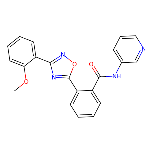 2-[3-(2-methoxyphenyl)-1,2,4-oxadiazol-5-yl]-N-pyridin-3-ylbenzamide structure