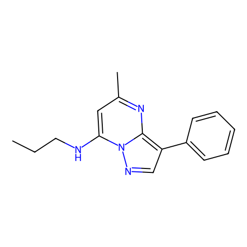 5-methyl-3-phenyl-N-propylpyrazolo[1,5-a]pyrimidin-7-amine structure