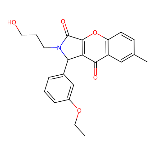 1-(3-ethoxyphenyl)-2-(3-hydroxypropyl)-7-methyl-1,2-dihydrochromeno[2,3-c]pyrrole-3,9-dione structure