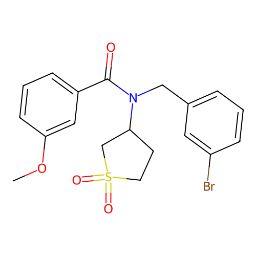 N-(3-bromobenzyl)-N-(1,1-dioxidotetrahydrothiophen-3-yl)-3-methoxybenzamide structure
