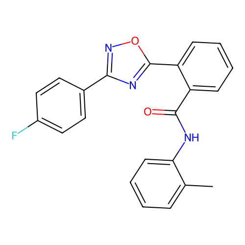 2-[3-(4-fluorophenyl)-1,2,4-oxadiazol-5-yl]-N-(2-methylphenyl)benzamide structure
