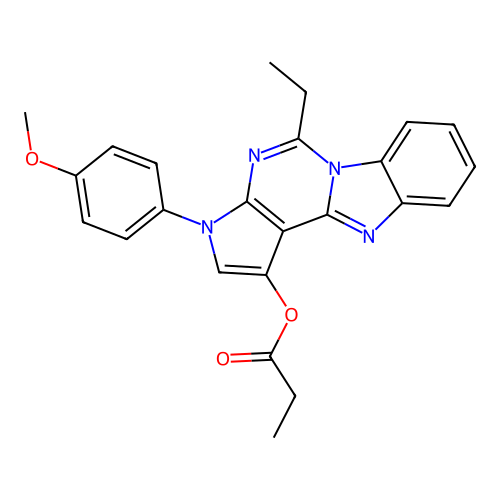 5-ethyl-3-(4-methoxyphenyl)-3H-benzo[4,5]imidazo[1,2-c]pyrrolo[3,2-e]pyrimidin-1-yl propionate structure