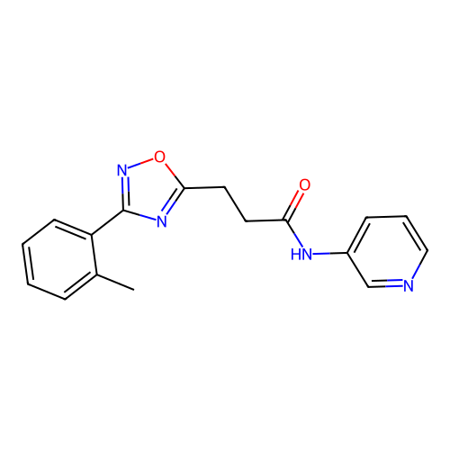 3-[3-(2-methylphenyl)-1,2,4-oxadiazol-5-yl]-N-pyridin-3-ylpropanamide structure