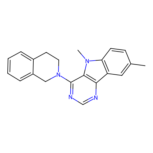4-(3,4-dihydroisoquinolin-2(1H)-yl)-5,8-dimethyl-5H-pyrimido[5,4-b]indole structure