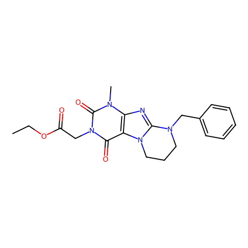 ethyl 2-(9-benzyl-1-methyl-2,4-dioxo-7,8-dihydro-6H-purino[7,8-a]pyrimidin-3-yl)acetate structure