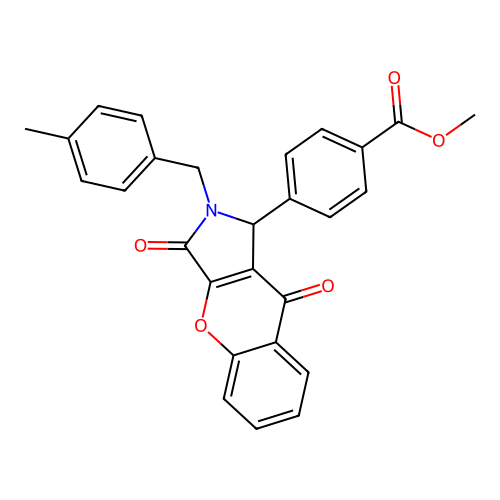methyl 4-[2-(4-methylbenzyl)-3,9-dioxo-1,2,3,9-tetrahydrochromeno[2,3-c]pyrrol-1-yl]benzoate structure