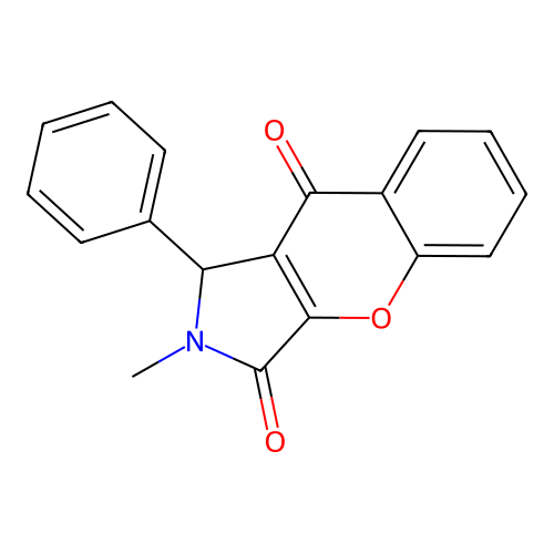 2-Methyl-1-phenyl-1,2-dihydrochromeno[2,3-c]pyrrole-3,9-dione structure