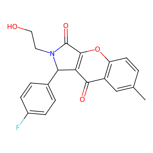 1-(4-fluorophenyl)-2-(2-hydroxyethyl)-7-methyl-1,2-dihydrochromeno[2,3-c]pyrrole-3,9-dione structure