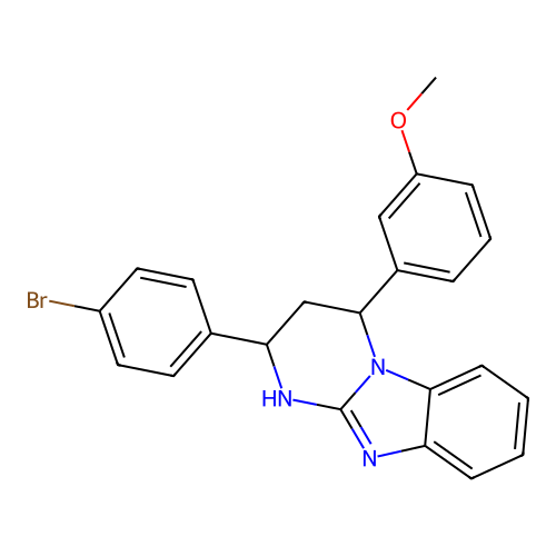 2-(4-bromophenyl)-4-(3-methoxyphenyl)-1,2,3,4-tetrahydropyrimido[1,2-a]benzimidazole structure