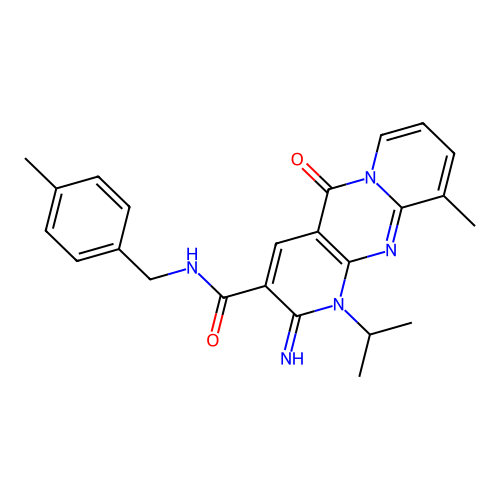 2-imino-1-isopropyl-10-methyl-N~3~-(4-methylbenzyl)-5-oxo-1,5-dihydro-2H-dipyrido[1,2-a:2,3-d]pyrimidine-3-carboxamide structure