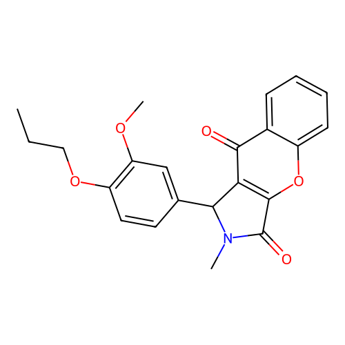 1-(3-methoxy-4-propoxyphenyl)-2-methyl-1,2-dihydrochromeno[2,3-c]pyrrole-3,9-dione structure