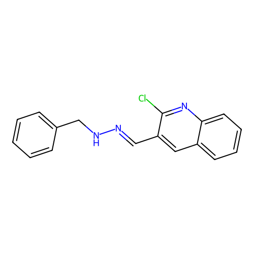 3-[(E)-(2-benzylhydrazinylidene)methyl]-2-chloroquinoline structure