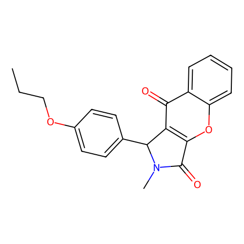 2-Methyl-1-(4-propoxyphenyl)-1,2-dihydrochromeno[2,3-c]pyrrole-3,9-dione structure