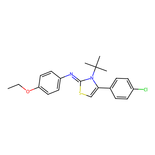 N-[(2Z)-3-tert-butyl-4-(4-chlorophenyl)-1,3-thiazol-2(3H)-ylidene]-4-ethoxyaniline structure