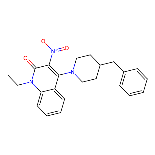 4-(4-Benzylpiperidin-1-yl)-1-ethyl-3-nitroquinolin-2-one structure