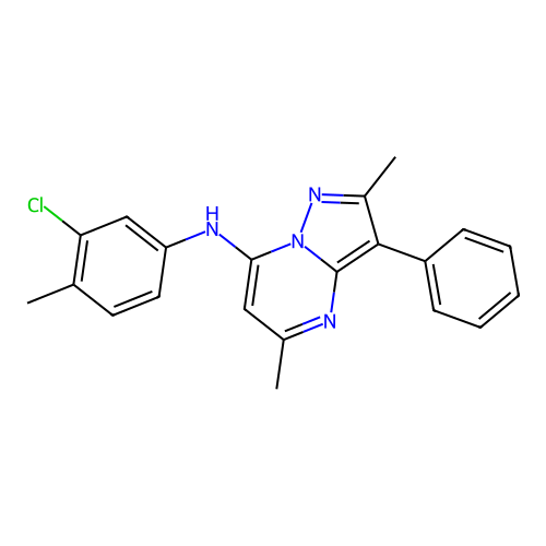 N-(3-chloro-4-methylphenyl)-2,5-dimethyl-3-phenylpyrazolo[1,5-a]pyrimidin-7-amine structure