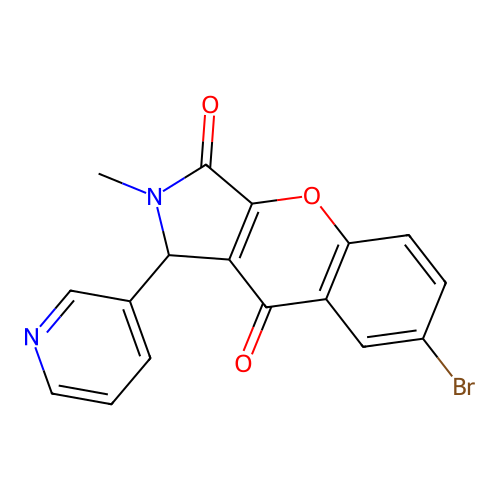 7-Bromo-2-methyl-1-(pyridin-3-yl)-1,2-dihydrochromeno[2,3-c]pyrrole-3,9-dione structure