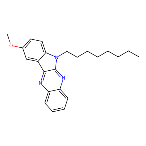 9-methoxy-6-octyl-6H-indolo[2,3-b]quinoxaline structure