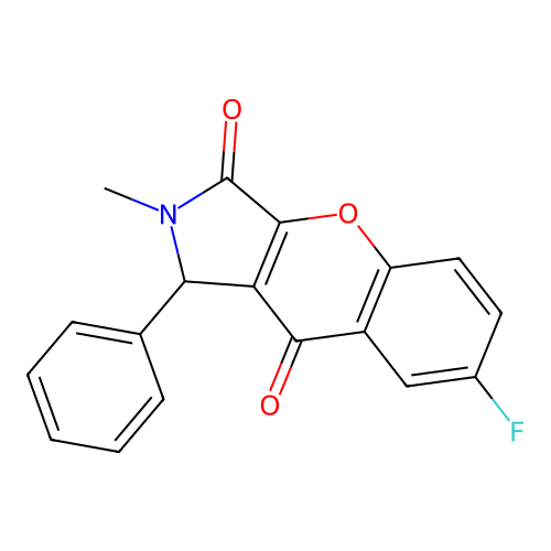 7-Fluoro-2-methyl-1-phenyl-1,2-dihydrochromeno[2,3-c]pyrrole-3,9-dione structure
