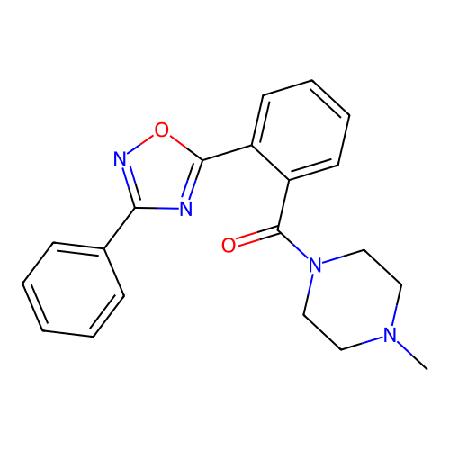 (4-Methylpiperazin-1-yl)-[2-(3-phenyl-1,2,4-oxadiazol-5-yl)phenyl]methanone structure