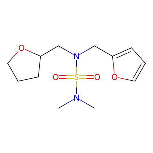 N-(dimethylsulfamoyl)-N-(furan-2-ylmethyl)-1-(oxolan-2-yl)methanamine structure