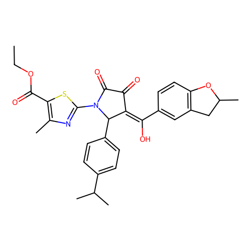 ethyl 2-(3-hydroxy-5-(4-isopropylphenyl)-4-(2-methyl-2,3-dihydrobenzofuran-5-carbonyl)-2-oxo-2,5-dihydro-1H-pyrrol-1-yl)-4-methylthiazole-5-carboxylate structure