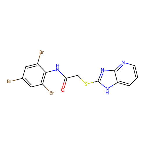 2-(1H-imidazo[4,5-b]pyridin-2-ylsulfanyl)-N-(2,4,6-tribromophenyl)acetamide structure