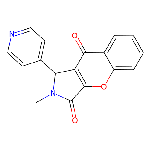 2-Methyl-1-(pyridin-4-yl)-1,2-dihydrochromeno[2,3-c]pyrrole-3,9-dione structure