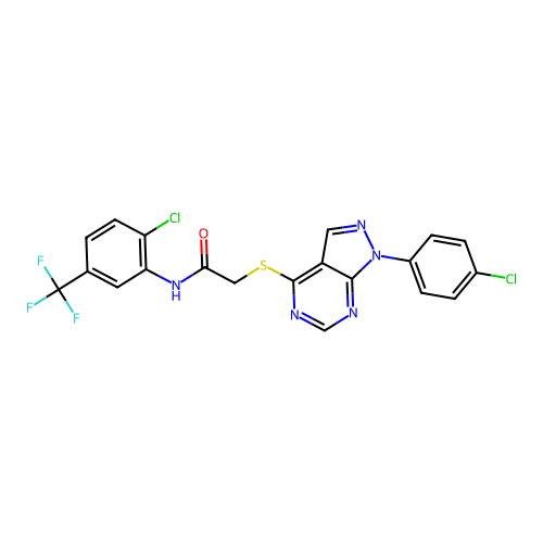 C20H12Cl2F3N5OS structure