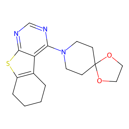 4-(1,4-dioxa-8-azaspiro[4.5]dec-8-yl)-5,6,7,8-tetrahydro[1]benzothieno[2,3-d]pyrimidine structure