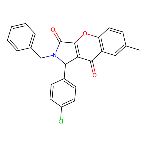 2-Benzyl-1-(4-chlorophenyl)-7-methyl-1,2-dihydrochromeno[2,3-c]pyrrole-3,9-dione structure