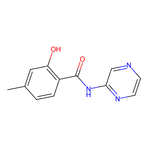 2-hydroxy-4-methyl-N-pyrazin-2-yl-benzamide structure