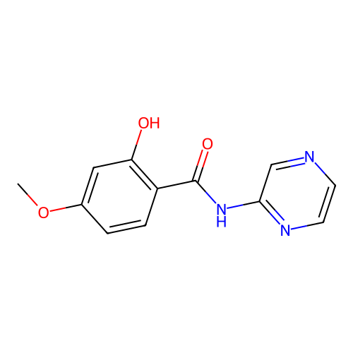 2-hydroxy-4-methoxy-N-pyrazin-2-yl-benzamide structure