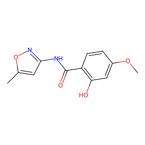 2-hydroxy-4-methoxy-N-(5-methylisoxazol-3-yl)benzamide structure