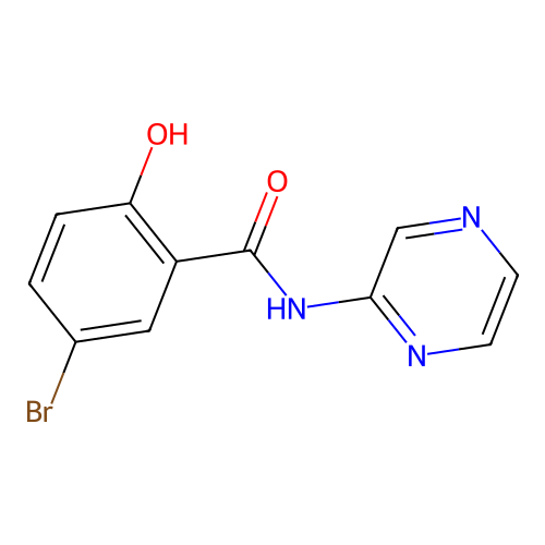 5-bromo-2-hydroxy-N-pyrazin-2-yl-benzamide structure