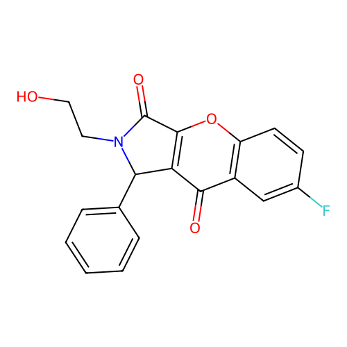 7-Fluoro-2-(2-hydroxyethyl)-1-phenyl-1,2-dihydrochromeno[2,3-c]pyrrole-3,9-dione structure