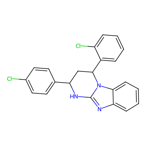 4-(2-chlorophenyl)-2-(4-chlorophenyl)-1,2,3,4-tetrahydropyrimido[1,2-a]benzimidazole structure