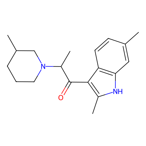 1-(2,6-dimethyl-1H-indol-3-yl)-2-(3-methylpiperidin-1-yl)propan-1-one structure