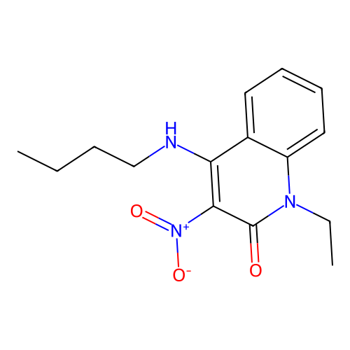4-(butylamino)-1-ethyl-3-nitroquinolin-2(1H)-one structure
